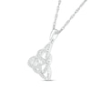 Thumbnail Image 2 of 0.18 CT. T.W. Diamond Celtic Trinity Knot Pendant in Sterling Silver