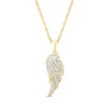Thumbnail Image 1 of 0.04 CT. T.W. Diamond Angel Wing Pendant in Sterling Silver with 14K Gold Plate