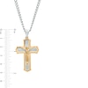 Thumbnail Image 3 of Men's Layered Gothic-Style Crucifix Pendant in Stainless Steel and Yellow Ion-Plate – 24"