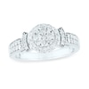 Thumbnail Image 0 of 0.50 CT. T.W. Multi-Diamond Frame Double Row Shank Engagement Ring in 10K White Gold