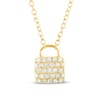 Thumbnail Image 1 of 0.20 CT. T.W. Diamond Padlock Pendant in 10K Gold