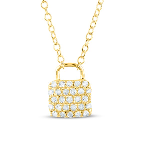 0.20 CT. T.W. Diamond Padlock Pendant in 10K Gold
