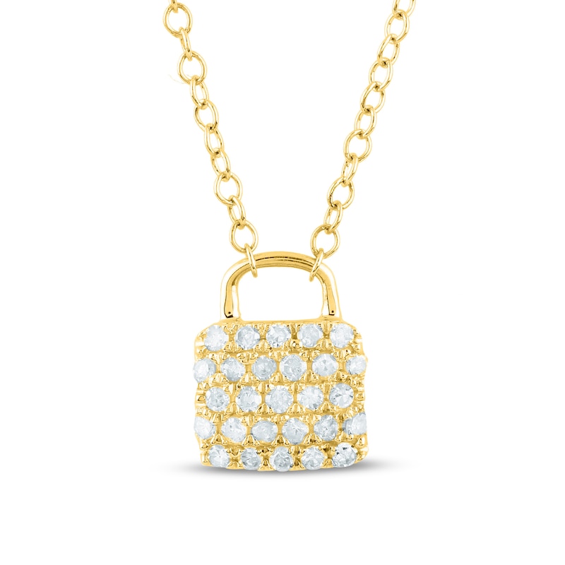 0.20 CT. T.W. Diamond Padlock Pendant in 10K Gold