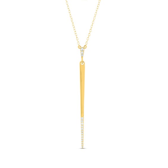0.13 CT. T.W. Diamond Graduated Linear Drop Pendant in 10K Gold