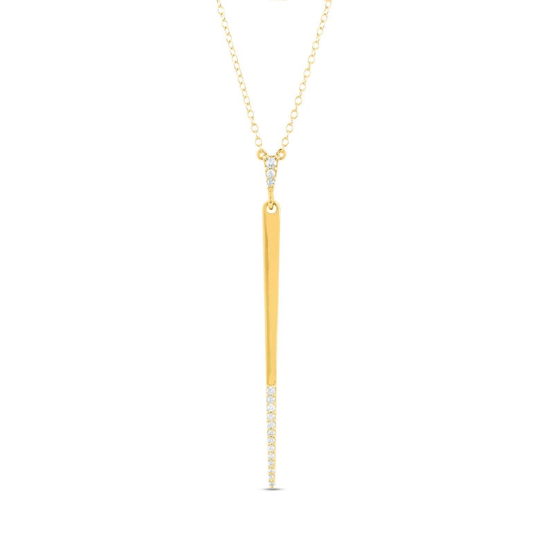 0.13 CT. T.W. Diamond Graduated Linear Drop Pendant in 10K Gold
