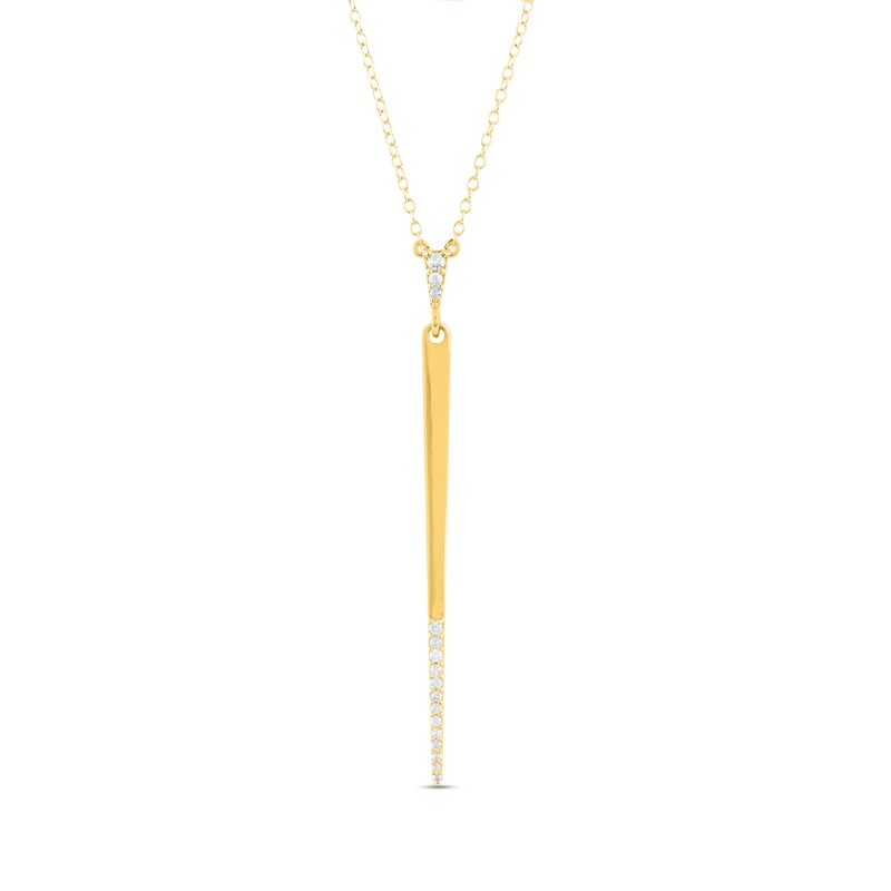 0.13 CT. T.W. Diamond Graduated Linear Drop Pendant in 10K Gold|Peoples Jewellers