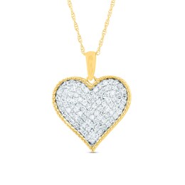 0.50 CT. T.W. Multi-Diamond Heart Pendant in 10K Gold