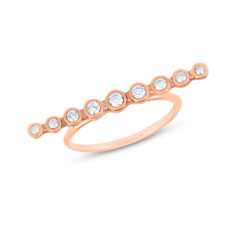 0.25 CT. T.W. Diamond Graduated Bar Band in 10K Rose Gold