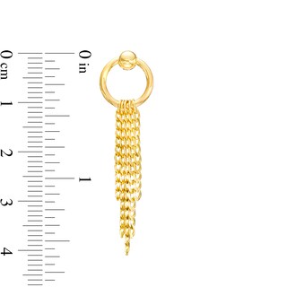 Curb Chain Tassel Drop Earrings in 10K Gold