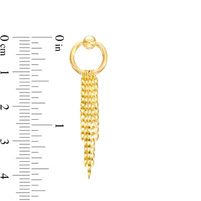 Curb Chain Tassel Drop Earrings in 10K Gold
