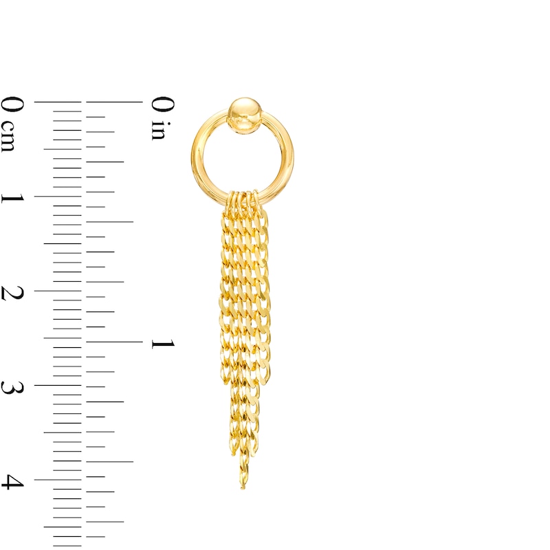Curb Chain Tassel Drop Earrings in 10K Gold