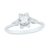 Thumbnail Image 0 of 0.25 CT. T.W. Diamond Flower Engagement Ring in 10K White Gold
