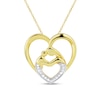 0.085 CT. T.W. Diamond Motherly Love Heart Pendant in 10K Gold