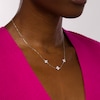 Thumbnail Image 1 of 1.00 CT. T.W. Certified Lab-Created Diamond Flower Station Necklace in 14K White Gold (F/SI2)