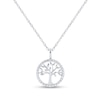 Thumbnail Image 1 of 0.10 CT. T.W. Diamond Family Tree Pendant in 10K White Gold
