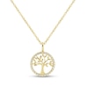 Thumbnail Image 1 of 0.10 CT. T.W. Diamond Family Tree Pendant in 10K Gold