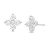 Thumbnail Image 1 of 1.00 CT. T.W. Certified Lab-Grown Diamond Flower Stud Earrings in 14K White Gold (F/SI2)