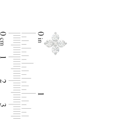 1.00 CT. T.W. Certified Lab-Created Diamond Flower Stud Earrings in 14K White Gold (F/SI2)