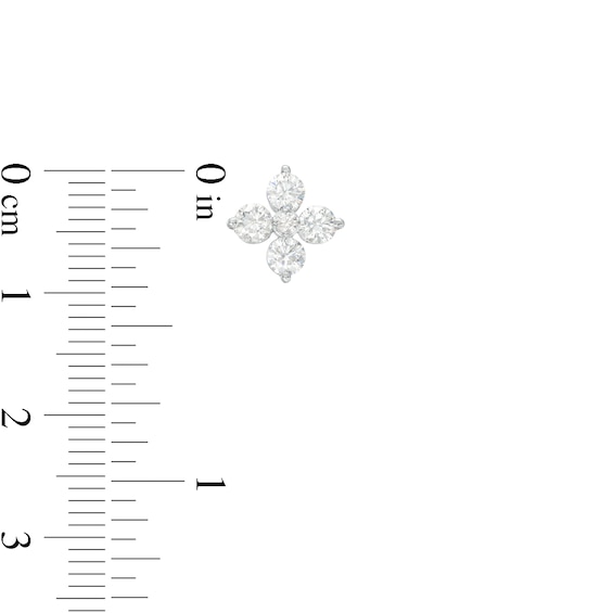 1.00 CT. T.W. Certified Lab-Created Diamond Flower Stud Earrings in 14K White Gold (F/SI2)