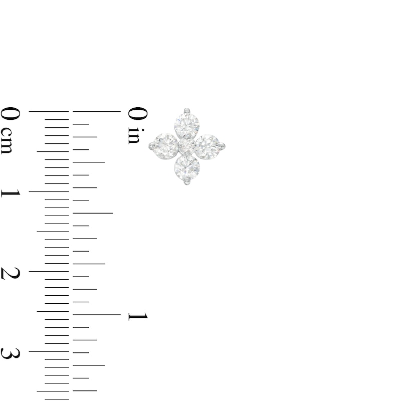 Main Image 3 of 1.00 CT. T.W. Certified Lab-Grown Diamond Flower Stud Earrings in 14K White Gold (F/SI2)