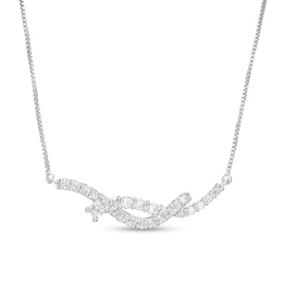 0.50 CT. T.W. Journey Certified Lab-Created Diamond Overlay Necklace in 14K White Gold (F/SI2)