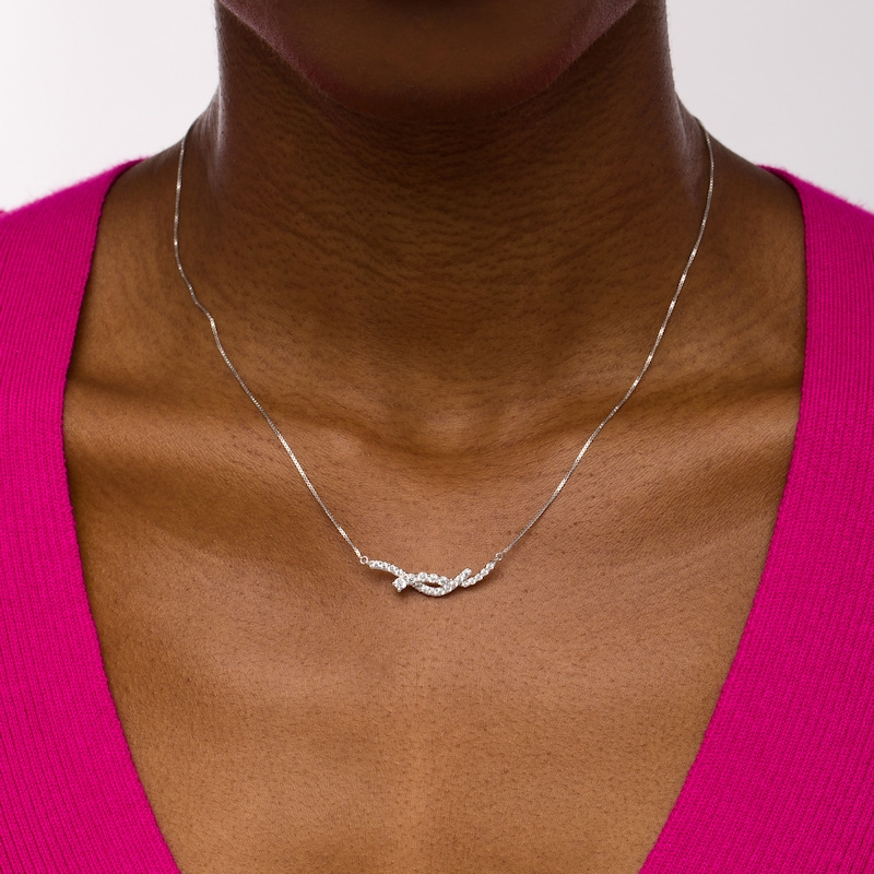 0.50 CT. T.W. Journey Certified Lab-Grown Diamond Overlay Necklace in 14K White Gold (F/SI2)