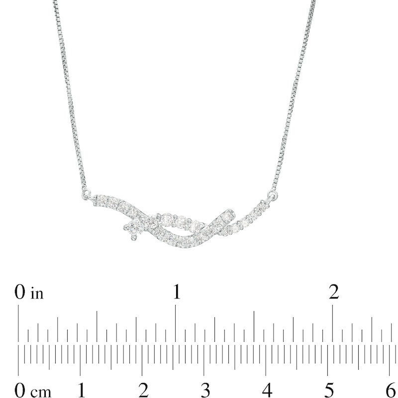 0.50 CT. T.W. Journey Certified Lab-Grown Diamond Overlay Necklace in 14K White Gold (F/SI2)