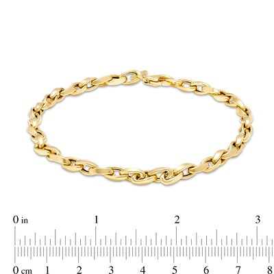 Twisted Chain Link Bracelet in 18K Gold - 7.25"