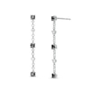 Thumbnail Image 1 of 0.45 CT. T.W. Black and White Diamond Dangle Strand Drop Earrings in Sterling Silver