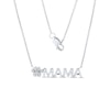 Thumbnail Image 1 of Diamond Accent Paw Print "MAMA" Necklace in Sterling Silver – 17.75"