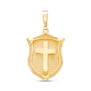 Thumbnail Image 0 of Men's Textured Shield with Cross Necklace Charm in 10K Gold