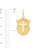 Thumbnail Image 1 of Men's Textured Shield with Cross Necklace Charm in 10K Gold