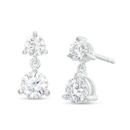 0.76 CT. T.W. Certified Lab-Created Diamond Stacked Drop Earrings in 14K White Gold (F/SI2)