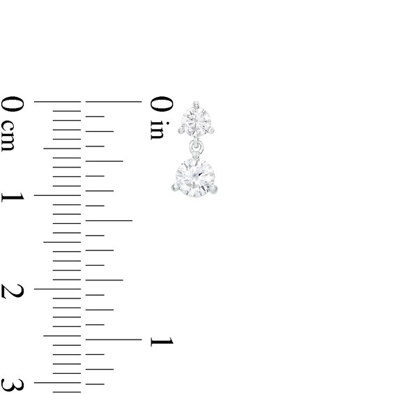 0.76 CT. T.W. Certified Lab-Created Diamond Stacked Drop Earrings in 14K White Gold (F/SI2)