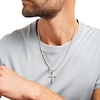 Thumbnail Image 2 of Men's 0.12 CT. T.W. Diamond Weave Cross Pendant in Sterling Silver – 22"