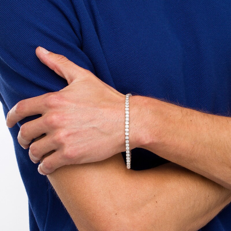 Main Image 2 of Men's 5.00 CT. T.W. Certified Lab-Grown Diamond Tennis Bracelet in 14K White Gold (F/SI2) - 8.5"