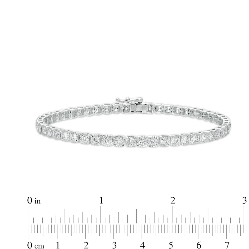 Main Image 4 of Men's 5.00 CT. T.W. Certified Lab-Grown Diamond Tennis Bracelet in 14K White Gold (F/SI2) - 8.5"