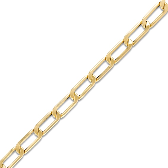 Italian Gold 6.0mm Hollow Paper Clip-Style Chain Link Bracelet in 18K