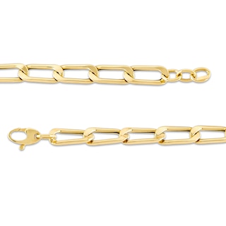 6.0mm Paper Clip-Style Chain Link Bracelet in 18K Gold - 7.25"