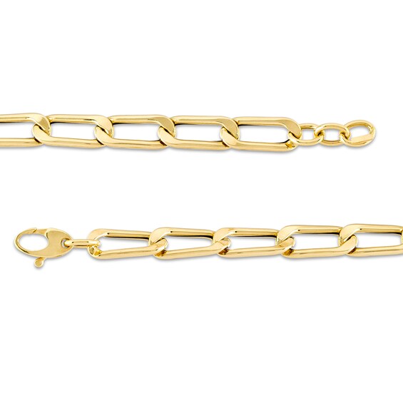 6.0mm Paper Clip-Style Chain Link Bracelet in 18K Gold - 7.25"