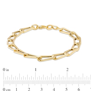 6.0mm Paper Clip-Style Chain Link Bracelet in 18K Gold - 7.25"