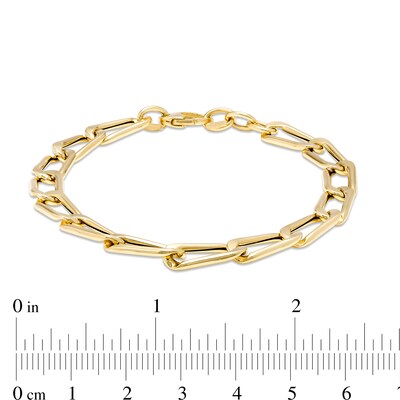 6.0mm Paper Clip-Style Chain Link Bracelet in 18K Gold - 7.25"