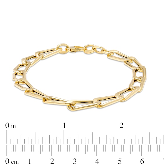 6.0mm Paper Clip-Style Chain Link Bracelet in 18K Gold - 7.25"
