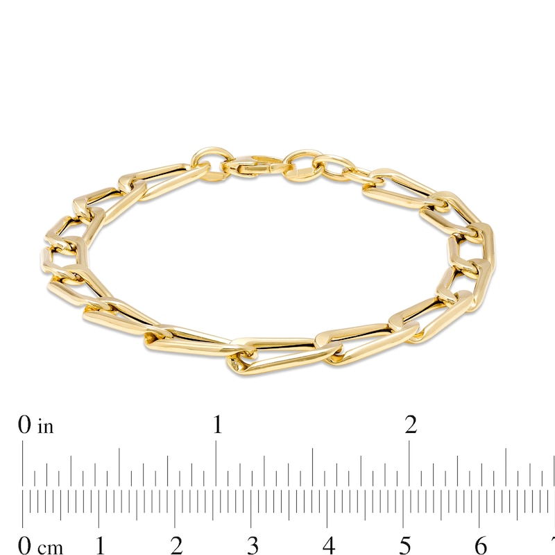 6.0mm Paper Clip-Style Chain Link Bracelet in 18K Gold - 7.25"