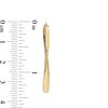 Italian Gold 22.5mm Diamond-Cut Twist Flat Tube Oval Hoop Earrings in 18K Gold