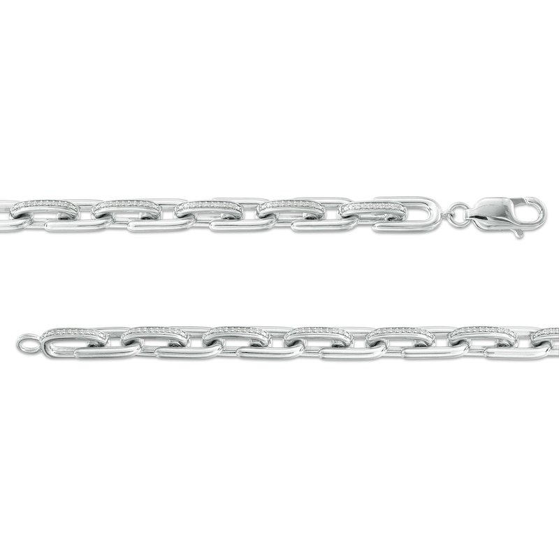 Men's 0.50 CT. T.W. Diamond Link Chain Bracelet in Sterling Silver – 8.5"|Peoples Jewellers