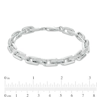 Men's 0.50 CT. T.W. Diamond Link Chain Bracelet in Sterling Silver – 8.5"