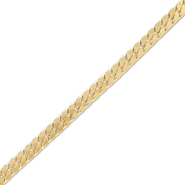 Italian Gold 7.0mm Hollow Flat Curb Chain Link Bracelet in 18K Gold - 7.26&quot;