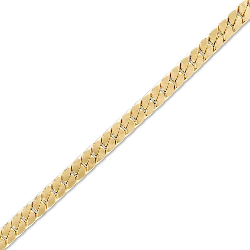 Italian Gold 7.0mm Hollow Flat Curb Chain Link Bracelet in 18K Gold - 7 ...