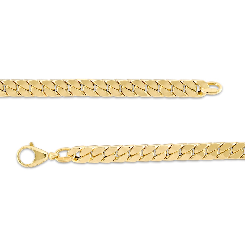 Main Image 3 of 7.0mm Flat Curb Chain Link Bracelet in 18K Gold - 7.26"